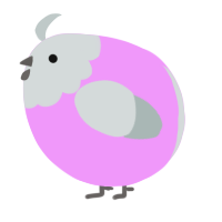 A lavender and silver chicken with a head pattern
