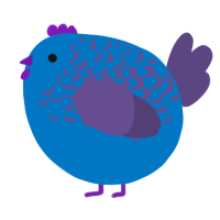 A sapphire and overcast chicken with a half-lace pattern
