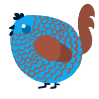 A sky and russet chicken with a lace pattern