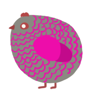 A ash and fuchsia chicken with a lace pattern