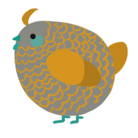 A ash and ochre chicken with a lace pattern
