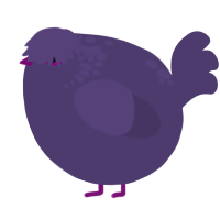 A overcast chicken with a neck-speckle pattern