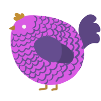 A orchid and overcast chicken with a lace pattern