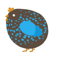 A bark and sky chicken with a speckle pattern