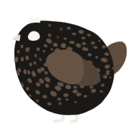 A sable and bark chicken with a speckle pattern