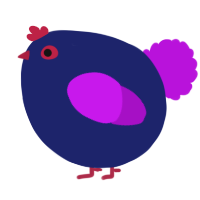 A navy and amethyst chicken