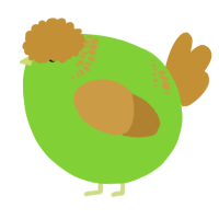 A grass and gold chicken with a neck-band pattern