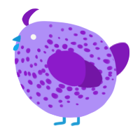 A lilac and violet chicken with a speckle pattern
