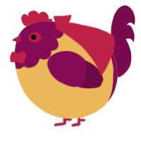A honey and wine chicken with a head pattern