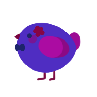 A indigo and plum chicken