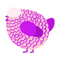 A rose and amethyst chicken with a lace pattern