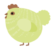 A lemon chicken with a bar pattern