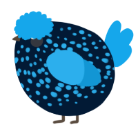 A tumblr and sky chicken with a speckle pattern