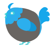 A grey and sky chicken with a head pattern