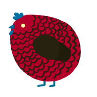 A wine and sable chicken with a lace pattern