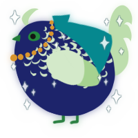 A navy and gluppy chicken with a half-lace pattern