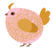 A rose and orange chicken with a double-lace pattern