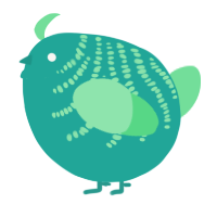 A turquoise and spring chicken with a half-bar pattern
