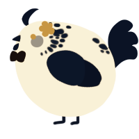 A cream and tumblr chicken with a neck-speckle pattern