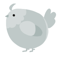 A silver chicken with a head pattern