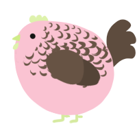 A rose and bark chicken with a half-lace pattern