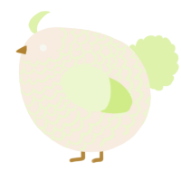 A cream and apple chicken with a lace pattern