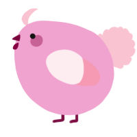 A pink and rose chicken
