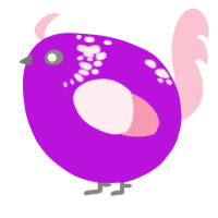 A amethyst and rose chicken with a neck-speckle pattern