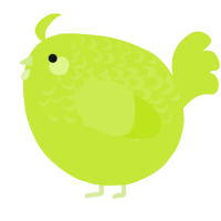 A lime chicken with a half-lace pattern