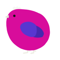 A fuchsia and indigo chicken