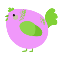 A lavender and grass chicken with a neck-band pattern