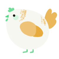 A white and honey chicken with a neck-band pattern