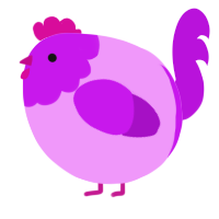 A lavender and amethyst chicken with a head pattern