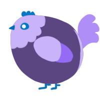 A overcast and lilac chicken with a head pattern