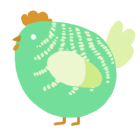 A spring and apple chicken with a half-bar pattern