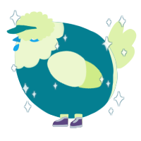 A sea and apple chicken with a head pattern