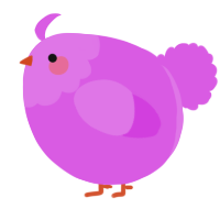 A orchid chicken with a head pattern