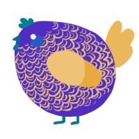 A indigo and honey chicken with a double-lace pattern