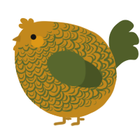 A ochre and olive chicken with a double-lace pattern