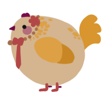 A beige and orange chicken with a neck-speckle pattern