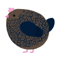 A bark and tumblr chicken with a double-lace pattern