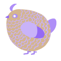 A beige and lilac chicken with a lace pattern