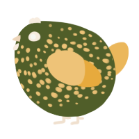 A olive and honey chicken with a speckle pattern