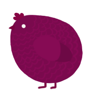 A wine chicken with a lace pattern