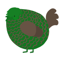 A leaf and bark chicken with a lace pattern