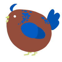 A russet and ultramarine chicken with a neck-speckle pattern