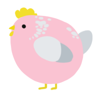 A rose and mist chicken with a neck-speckle pattern