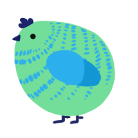 A spring and sky chicken with a bar pattern