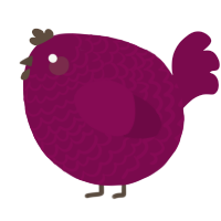 A wine chicken with a lace pattern