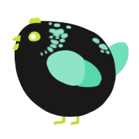 A sable and mint chicken with a neck-speckle pattern